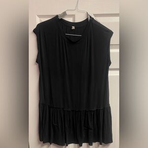 💕 2 For $10 Wishlist Boutique Brand Black Peplum/Ruffle Tunic Top Size Large